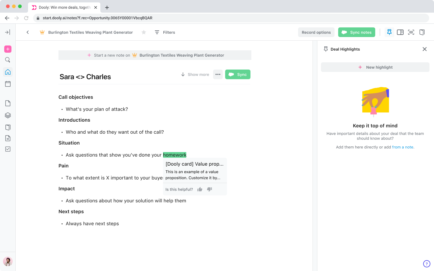 The note editor with a Playbooks card appearing inline next to a highlighted keyword in the note