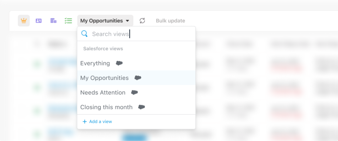 The old view switcher, a plain dropdown that was easy to miss